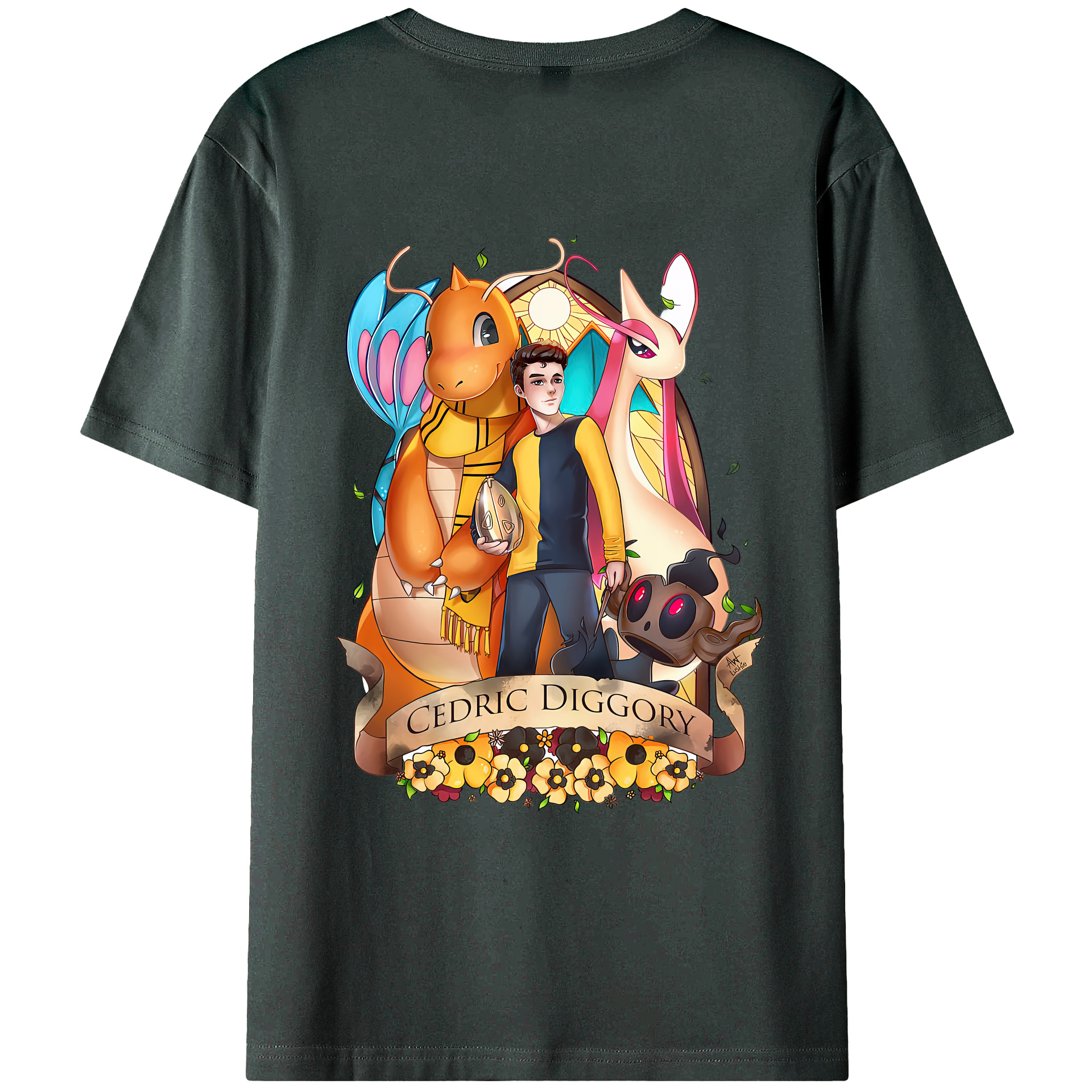 （画像用） Harry Potter ハリー・ポッターシリーズ 綿100％ メンズ半袖Tシャツ（バックプリント） 通気性